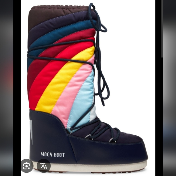 Moon Boot Shoes - Moon Boot Rainbow Boot Moon Boots Navy Rainbow Snow Boots